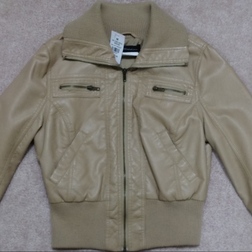 Beige Leather Jacket